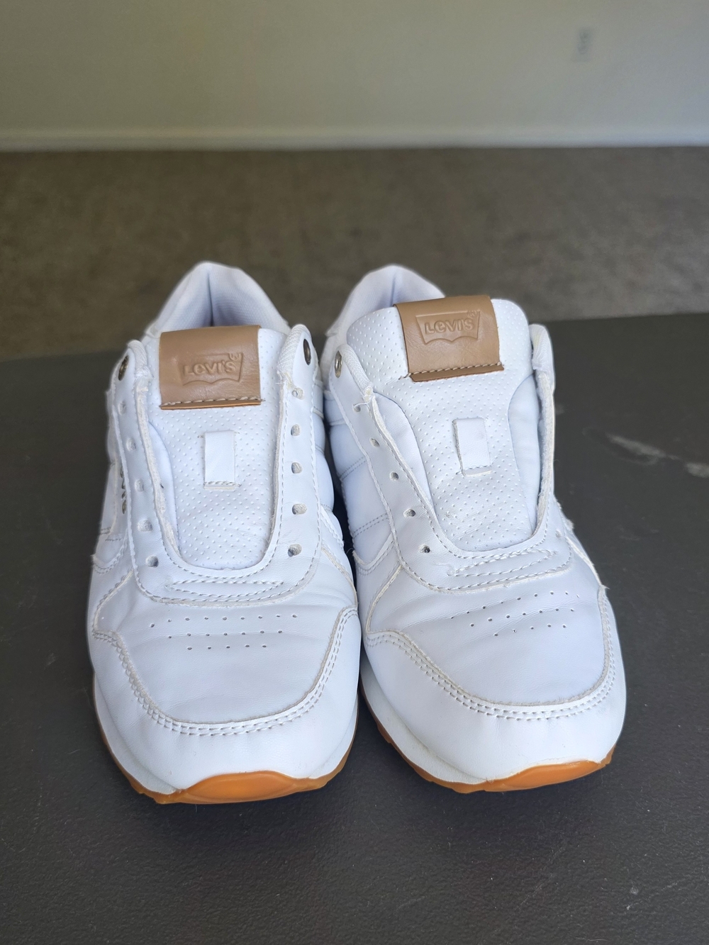 Levi's White Leather Men’s Sneakers with Tan Accents
